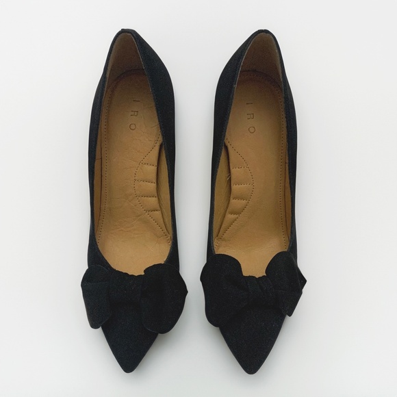 IRO Escaknot Black Suede Pumps embellished with a bow - Picture 7 of 15